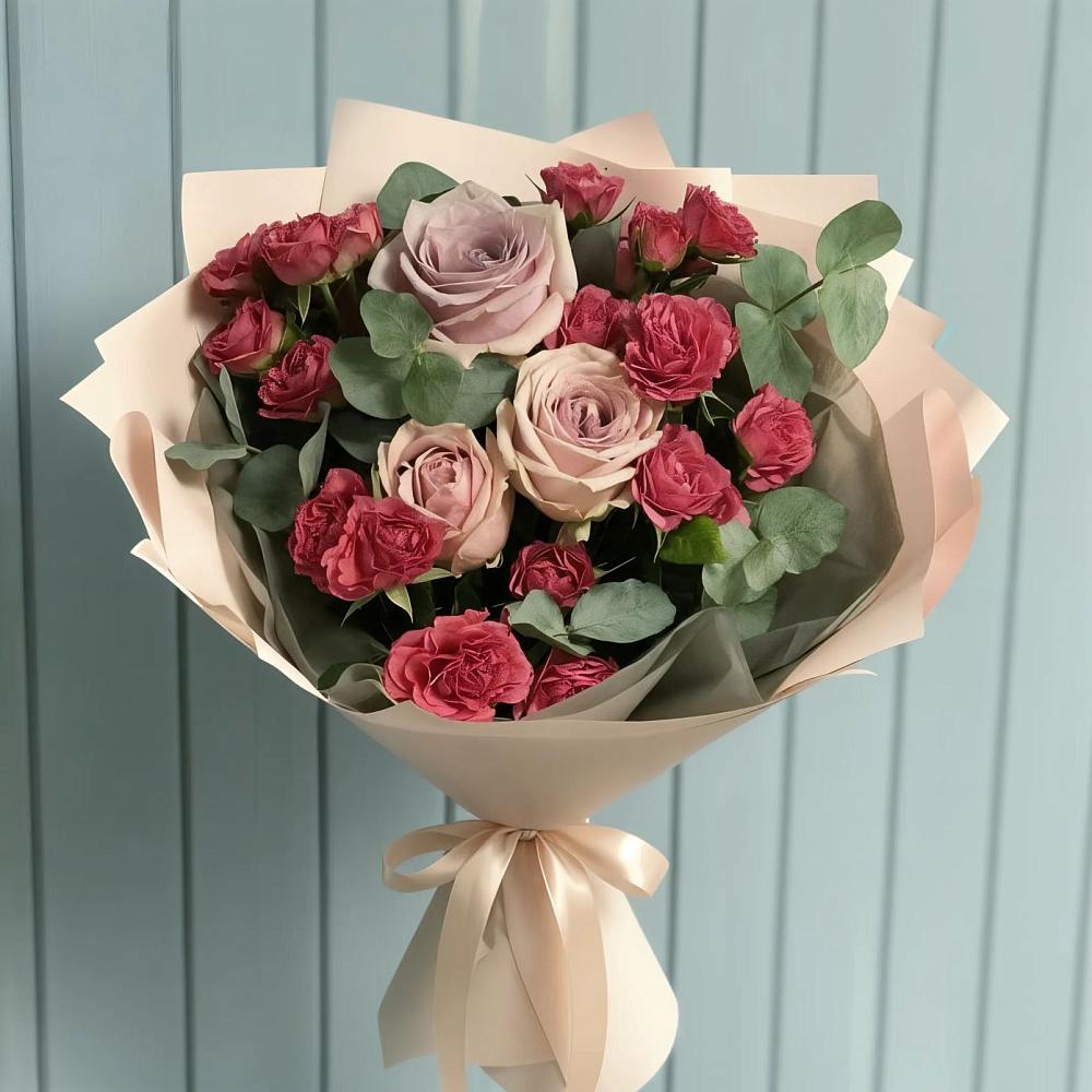 Букет цветов из: Гвоздики и Розы в Ревде Мурманской области