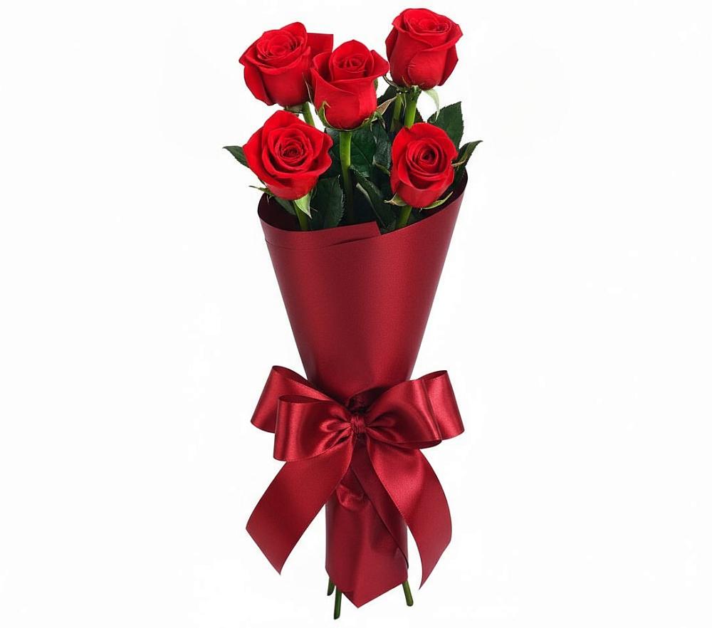 Букет 5 Красных роз Эдлесс Лав в Ревде Мурманской области