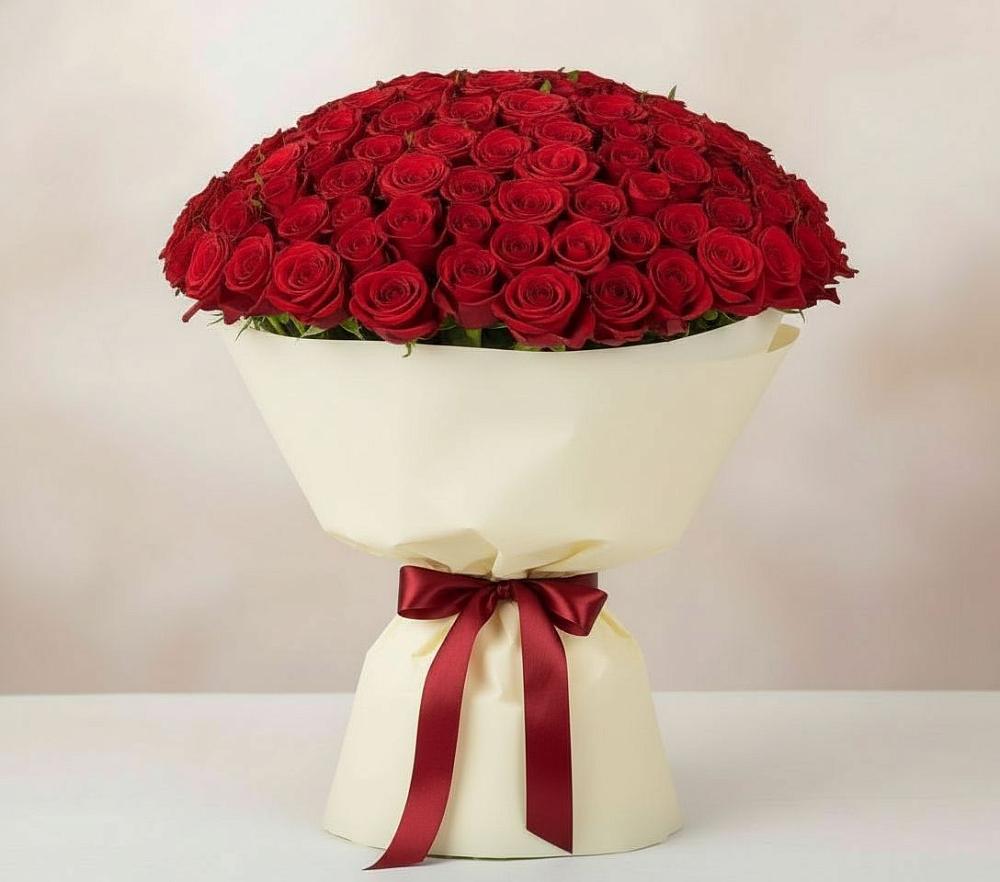 Букет 101 Красная роза Милано в Ревде Мурманской области