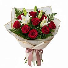 Букет цветов из:  Лилии и Розы #REPLACE_PRED# Ревде Мурманской области