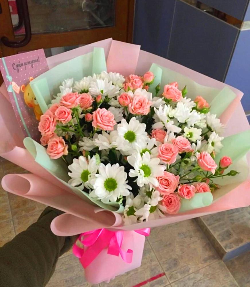 Букет цветов из: Розы и Хризантемы в Ревде Мурманской области