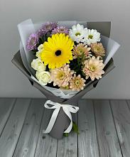 Букет цветов из:  Розы, Герберы и Хризантемы #REPLACE_PRED# Ревде Мурманской области