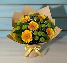 Букет цветов из:  Герберы и Хризантемы #REPLACE_PRED# Ревде Мурманской области