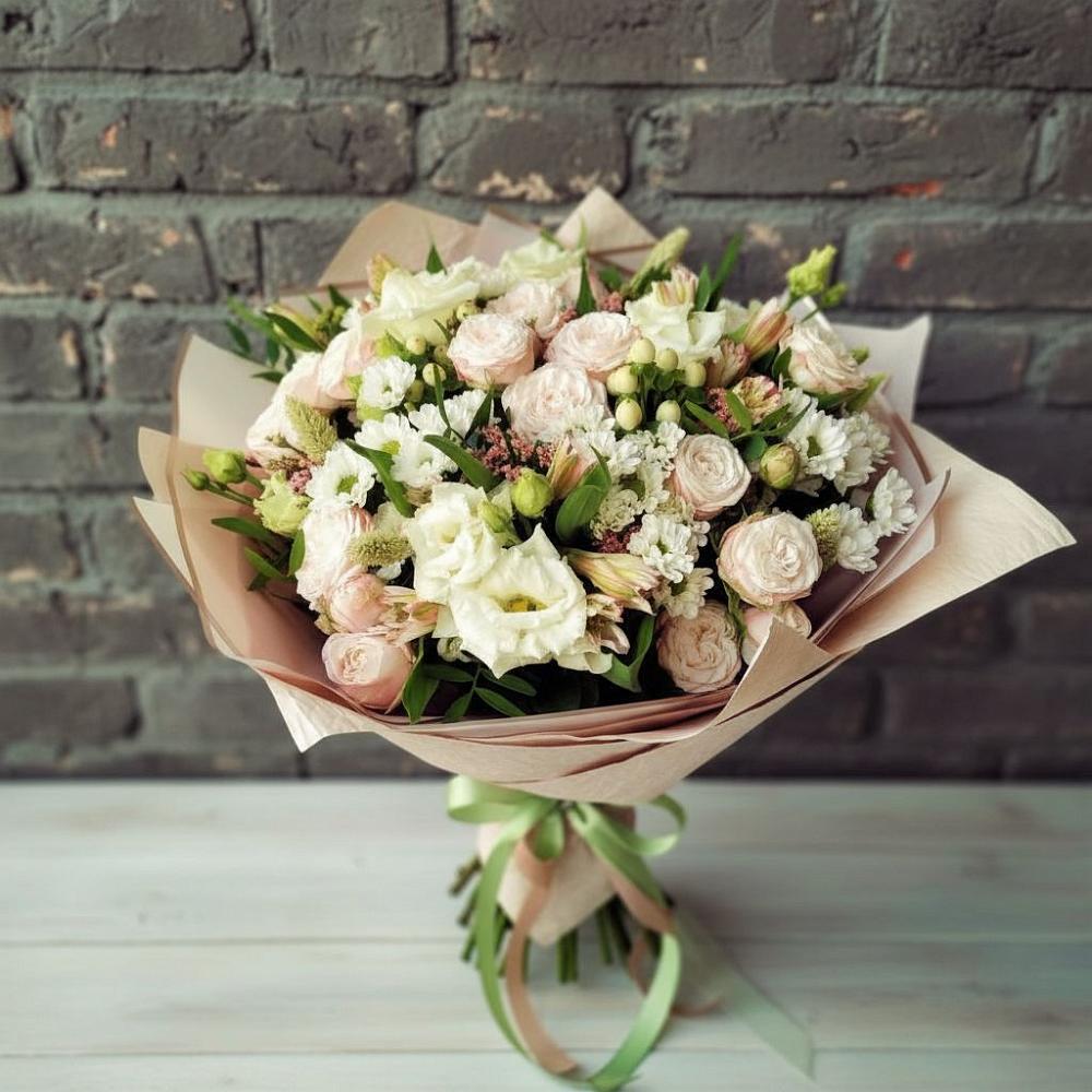Букет цветов из: Альстромерии, Розы и Хризантемы в Ревде Мурманской области