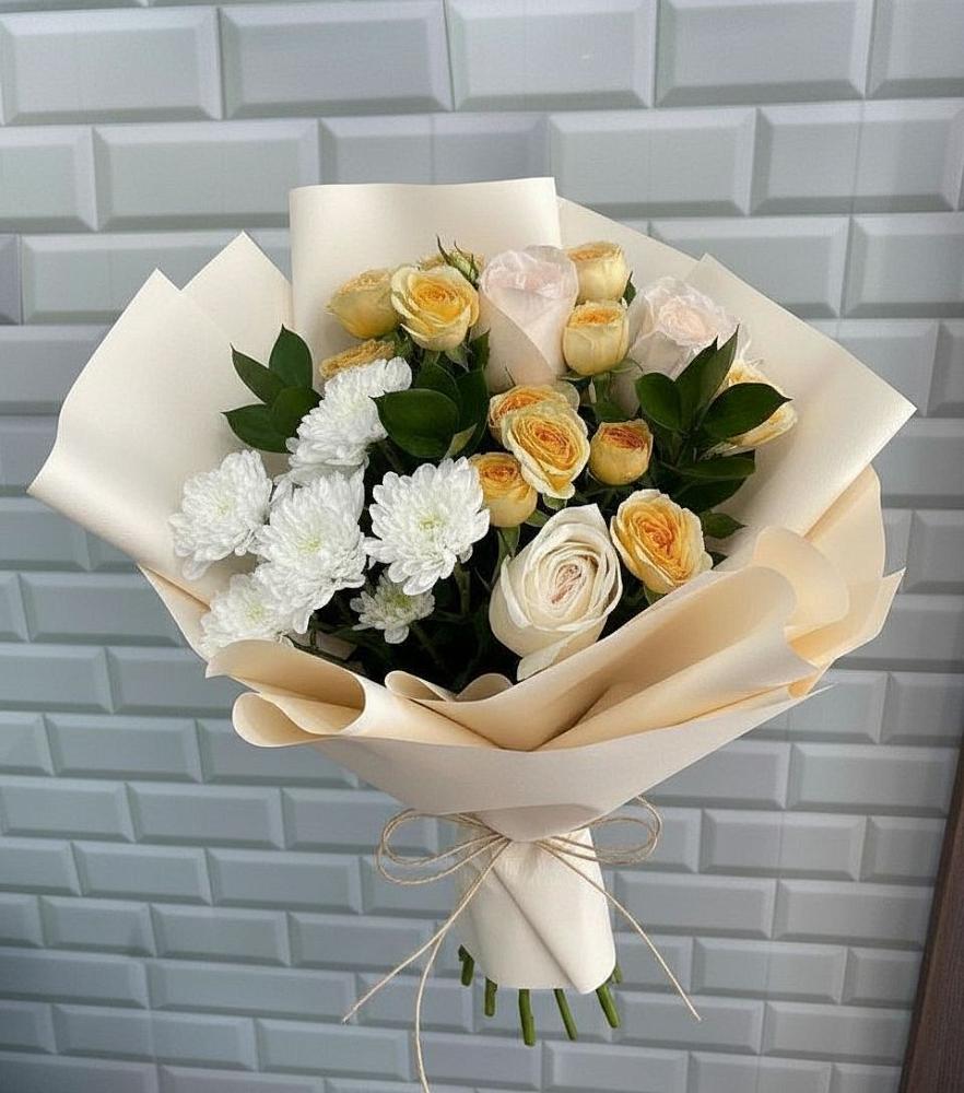 Букет цветов из: Розы и Хризантемы в Ревде Мурманской области