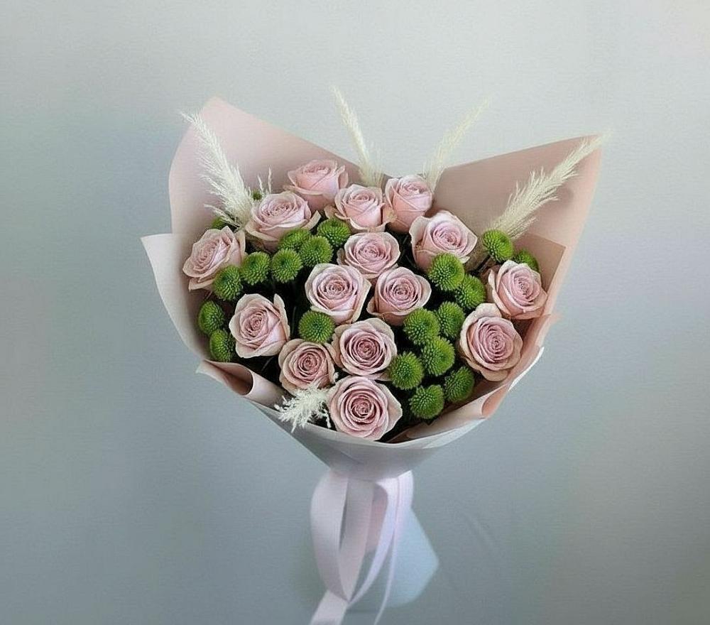 Букет цветов из: Розы и Хризантемы в Ревде Мурманской области