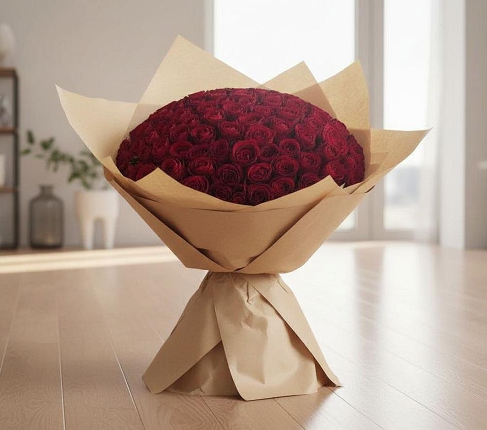 Букет 101 Красная роза в Ревде Мурманской области
