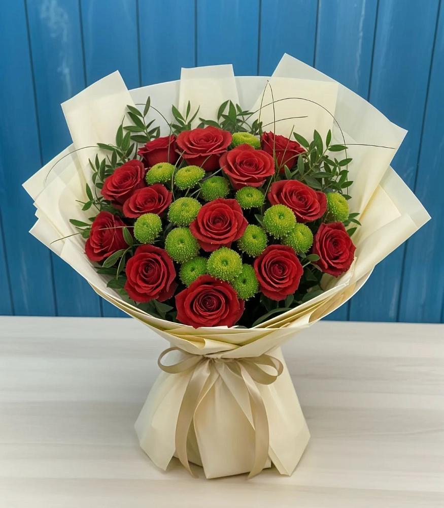 Букет цветов из: Розы и Хризантемы в Ревде Мурманской области